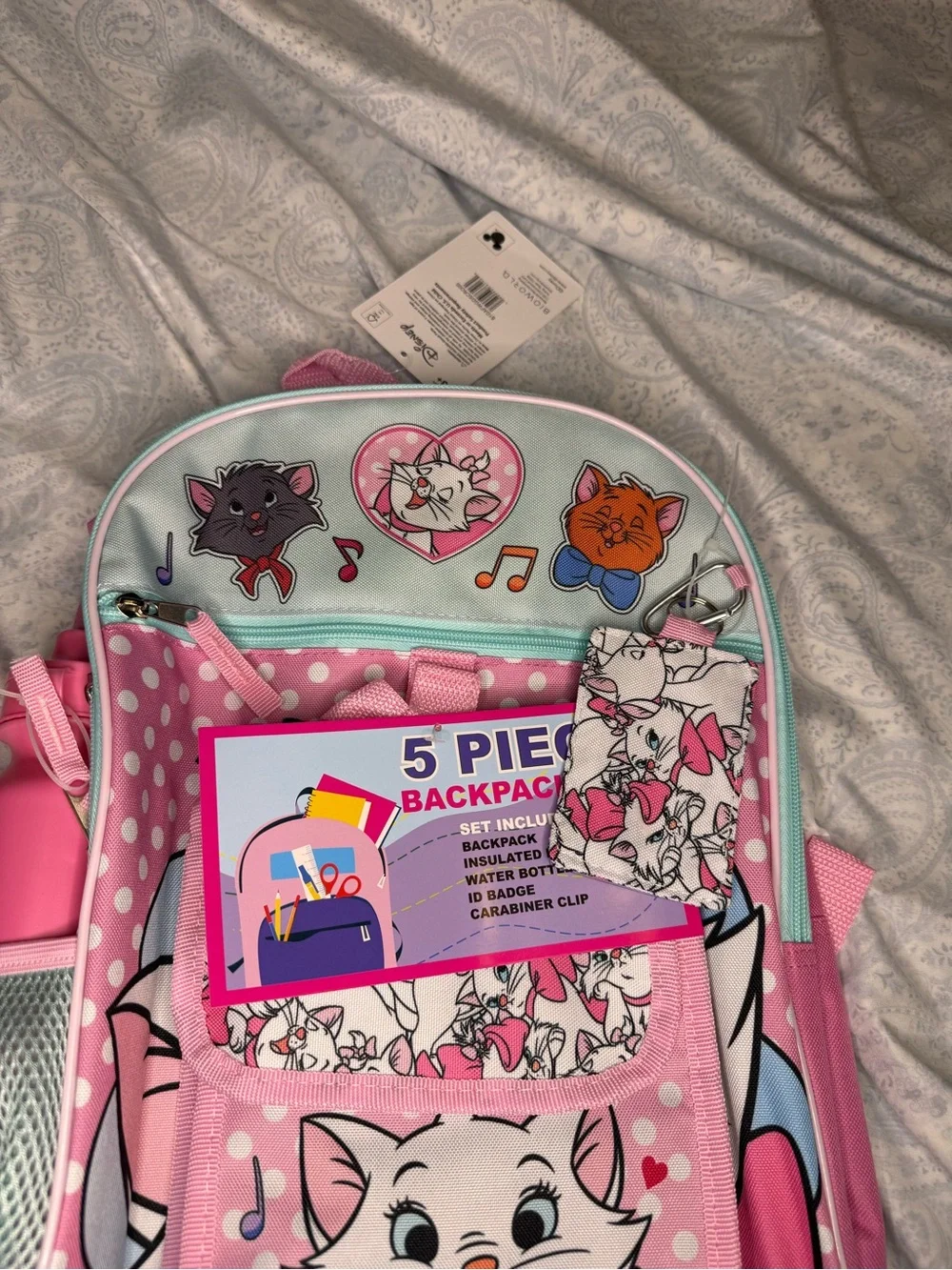 The Aristocats Marie, Berlioz & Toulouse 5 Piece Backpack Set